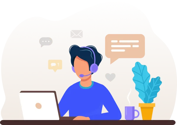 Illustratie van het supportcenter
