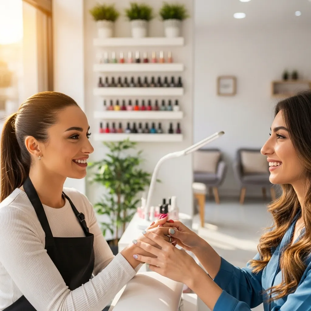 Happy salon owner and satisfied customers