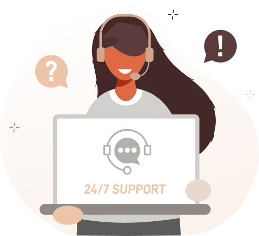 Illustratie van het supportcenter
